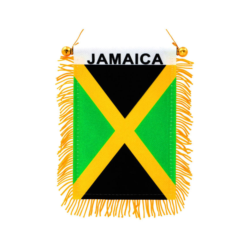 Jamaica Fringy Window Flag Car